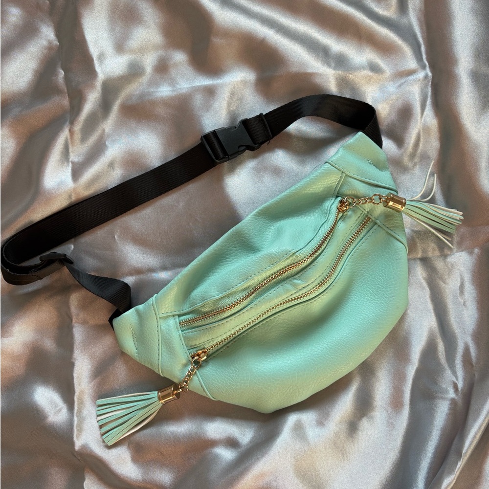 Claire's Mint Green Crossbody Bag with Metallic Accents